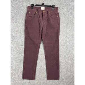 Sid Mashburn Corduroy Pants Men's 32 x 29 (*) Red Maroon Button Fly Slim Cotton